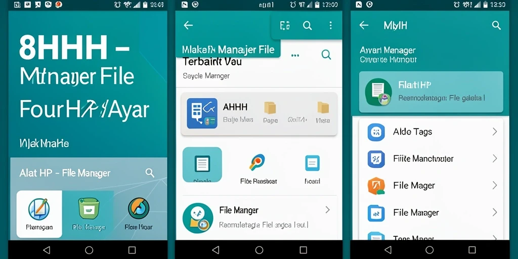 Tampilan antarmuka utama aplikasi File Manager 8HHH.