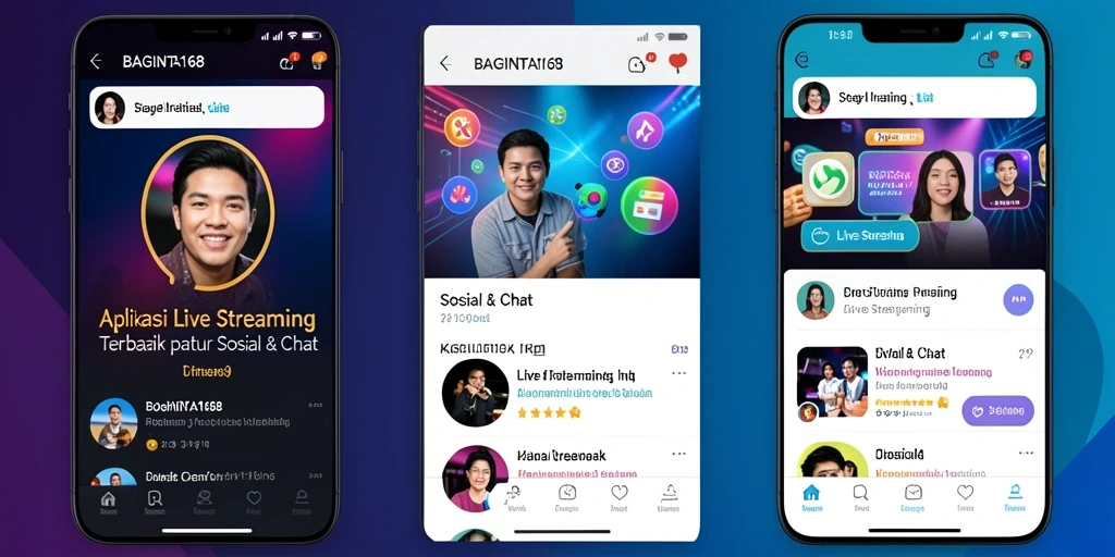 Antarmuka aplikasi BAGINTA168 saat live streaming.