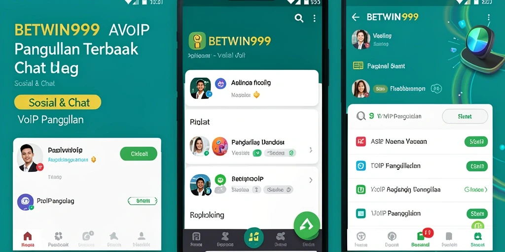 Tampilan antarmuka BETWIN999 dengan opsi VoIP Panggilan yang mudah digunakan.