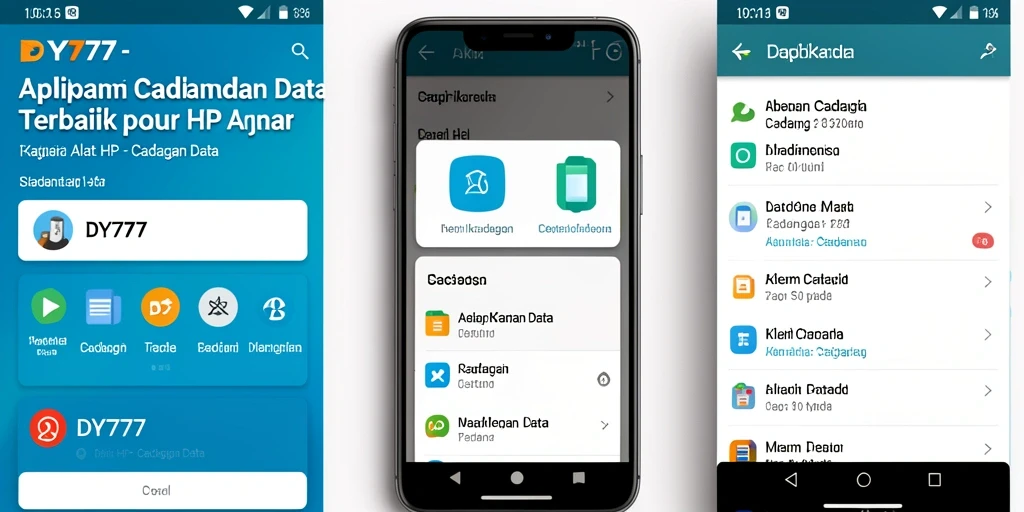 Tampilan antarmuka DY777 yang sederhana dan fungsional untuk Cadangan Data.