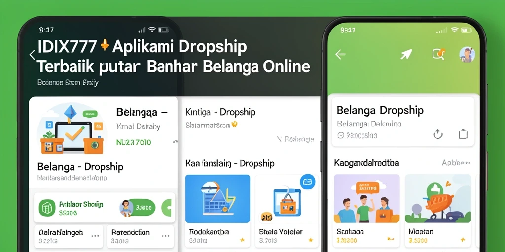 Antarmuka aplikasi IDX777 menyajikan beragam produk Dropship dengan mudah.