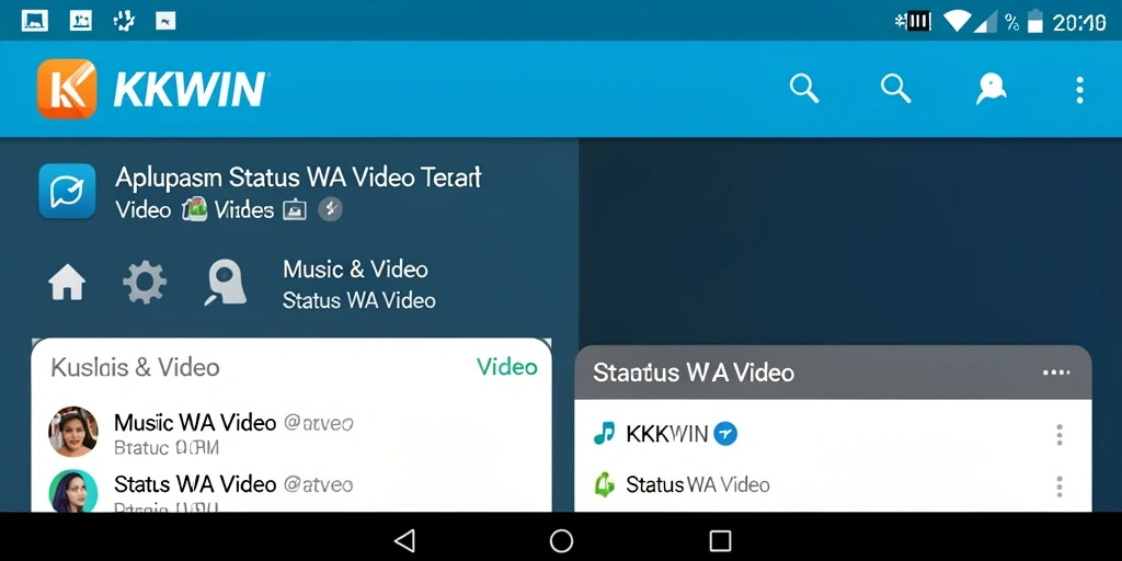 Antarmuka KKWIN menampilkan berbagai video musik menarik dan mudah diakses.