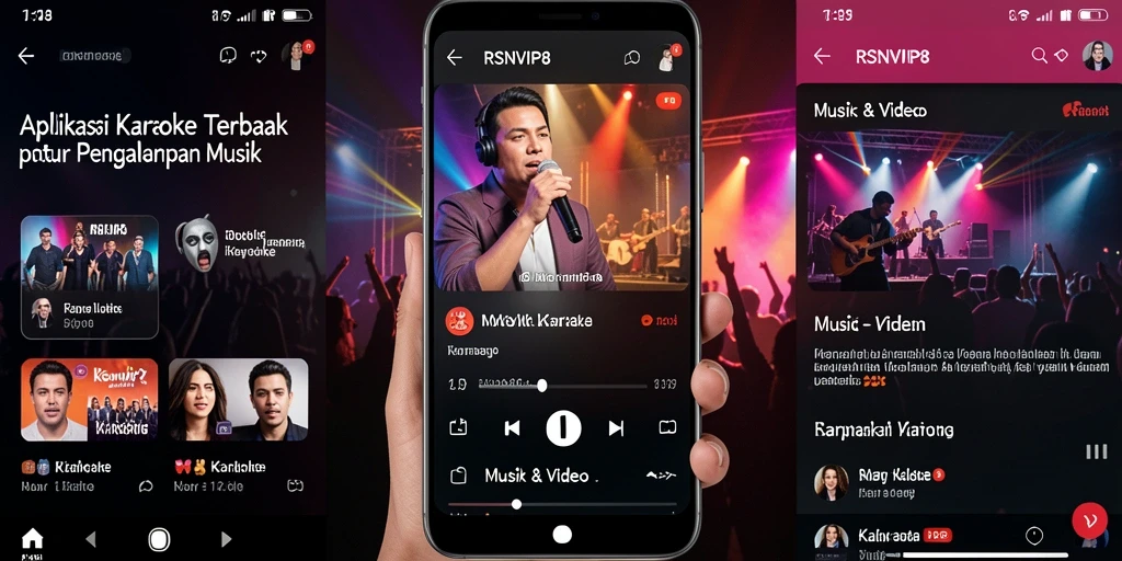 Antarmuka RSNVIP8 dengan berbagai pilihan lagu karaoke.