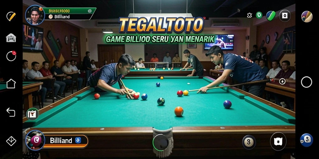 Tampilan antarmuka TEGALTOTO dengan desain meja billiard yang menawan.